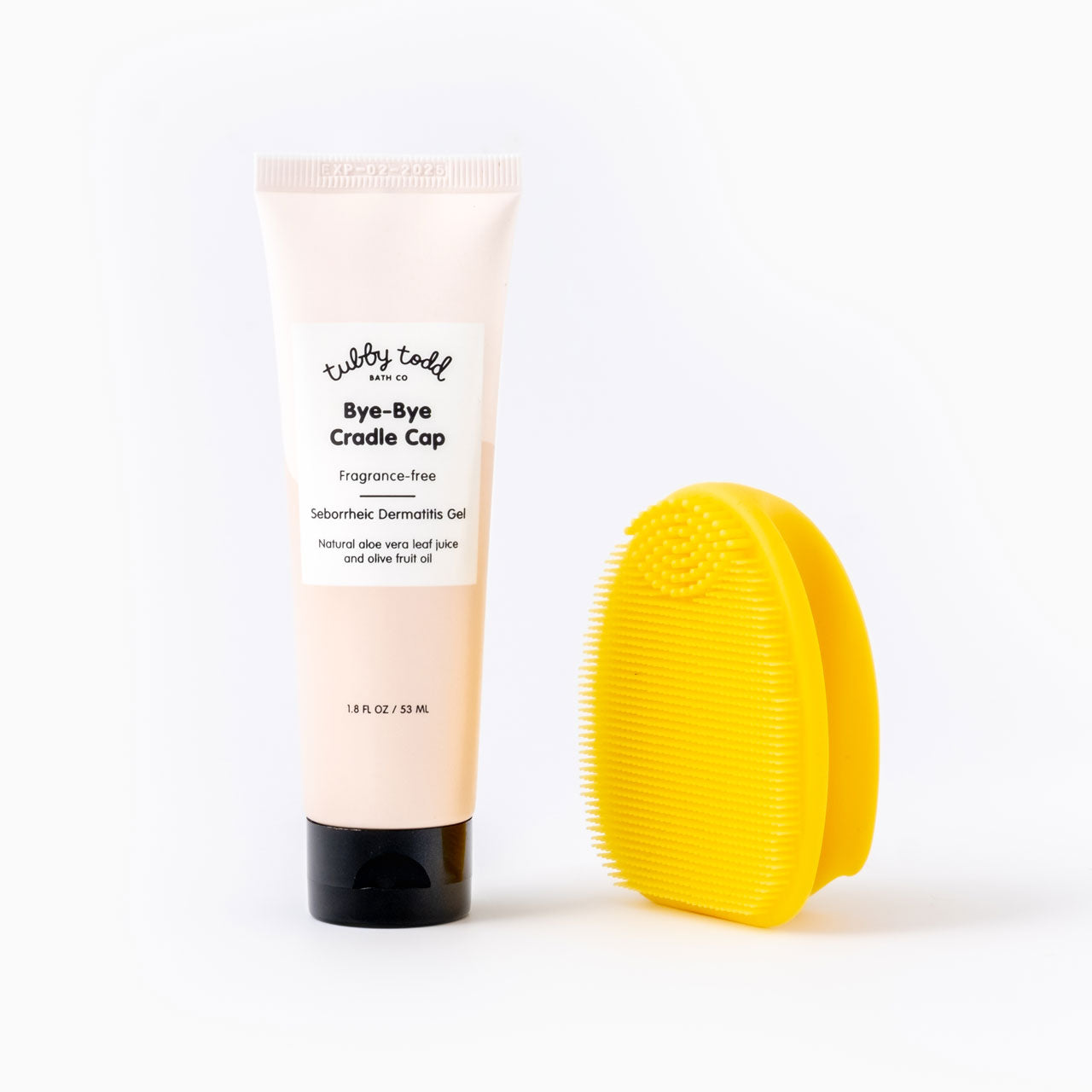 Bye-Bye Cradle Cap bottle and brush